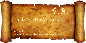 Izsák Mihály névjegykártya