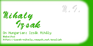 mihaly izsak business card
